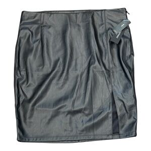Liverpool Pencil Skirt Black Faux Leather Plus Size 16W